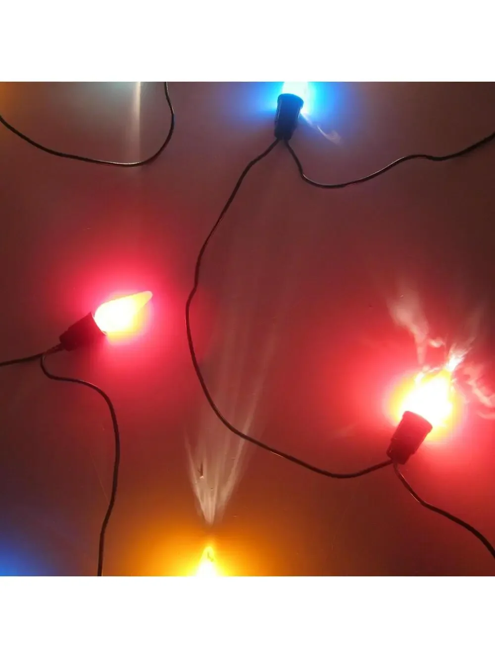 Vintage Ritz Christmas Lights 8 String Set & Original Box Blue Red Yellow WORKS